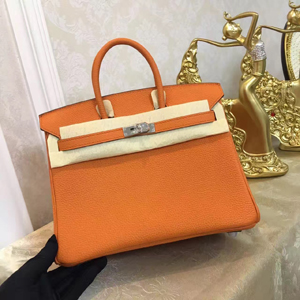 エルメス バーキン25 オレンジ トゴ シルバー金具
