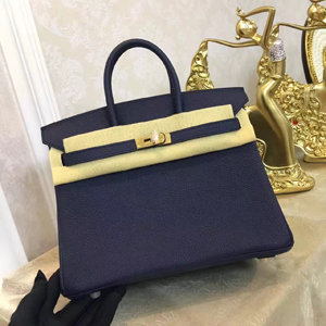 エルメス バーキン25 ブルーブラック トゴ ゴールド金具