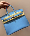 エルメス バーキン25 ブルーパラダイス ヴォーエプソン シルバー金具