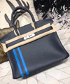 エルメス　バーキンオフィシエ25　ブルートンペット/ミコノス　トゴ/スイフト シルバー金具