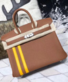 エルメス バーキンオフィシエ25 ゴールド/ジョーヌアンブル トゴ/スイフト シルバー金具
