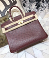 エルメス バーキン25 ワインレッド オーストリッチ ゴールド金具