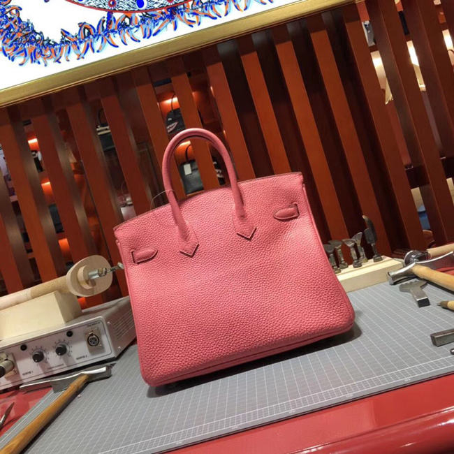 エルメス バーキン25 ローズリップスティック トゴ シルバー金具