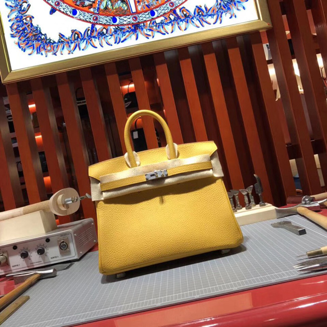 エルメス バーキン25 ジョーヌドール トゴ シルバー金具