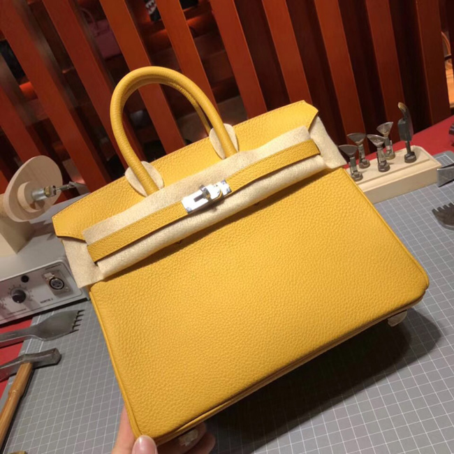 エルメス バーキン25 ジョーヌドール トゴ シルバー金具