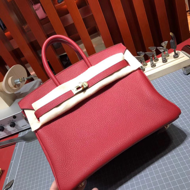 エルメス バーキン25 ルビー トゴ ゴールド金具