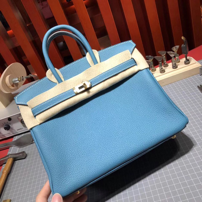 エルメス バーキン25 ブルージーン トゴ ゴールド金具