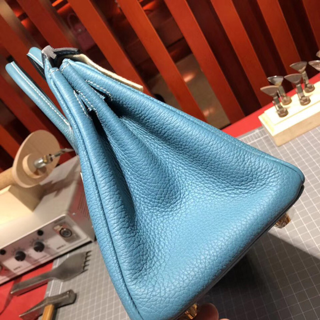 エルメス バーキン25 ブルージーン トゴ ゴールド金具