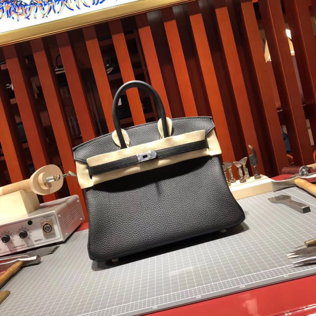 エルメス バーキン25 ブラック トゴ シルバー金具