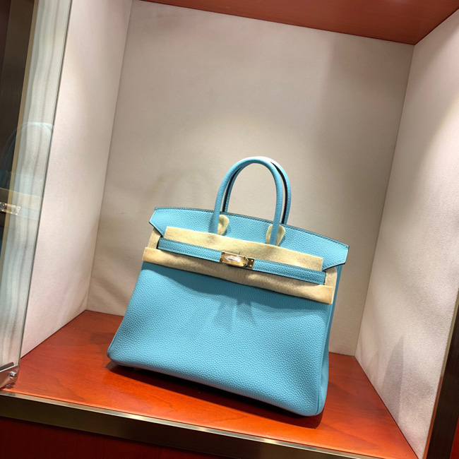 エルメス バーキン25 ブルーアトール トゴ ゴールド金具
