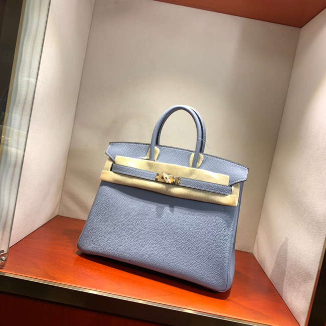 エルメス バーキン25 ブルーラン トゴ ゴールド金具