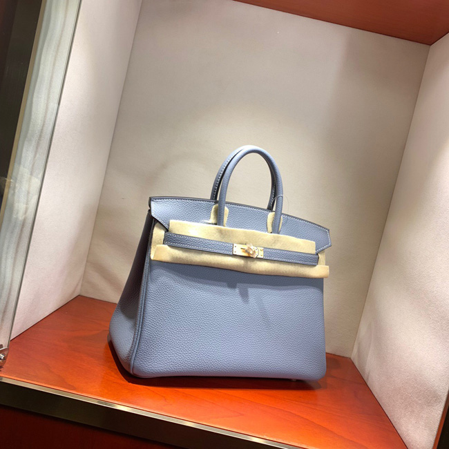 エルメス バーキン25 ブルーラン トゴ ゴールド金具
