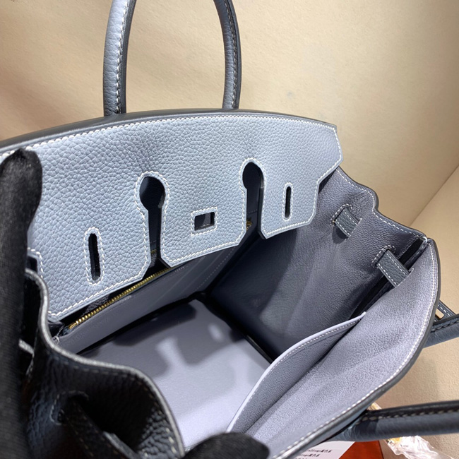 エルメス バーキン25 ブルーラン トゴ ゴールド金具