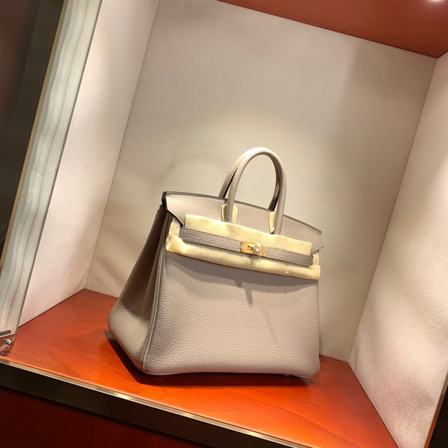 エルメス バーキン25 トレンチ トゴ ゴールド金具