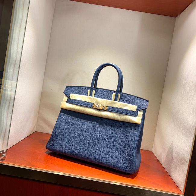 エルメス バーキン25 ブルートンペット トゴ シルバー金具