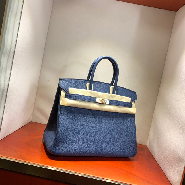 エルメス バーキン25 ブルートンペット トゴ シルバー金具