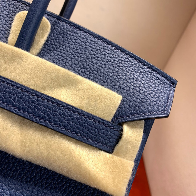 エルメス バーキン25 ブルートンペット トゴ シルバー金具