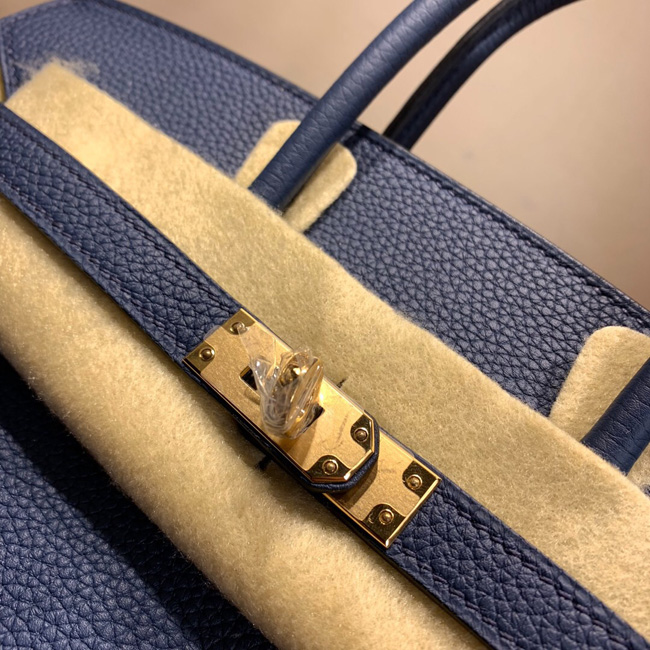 エルメス バーキン25 ブルートンペット トゴ シルバー金具