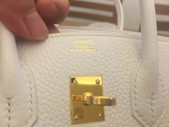 エルメス バーキン25 ホワイト トゴ ゴールド金具