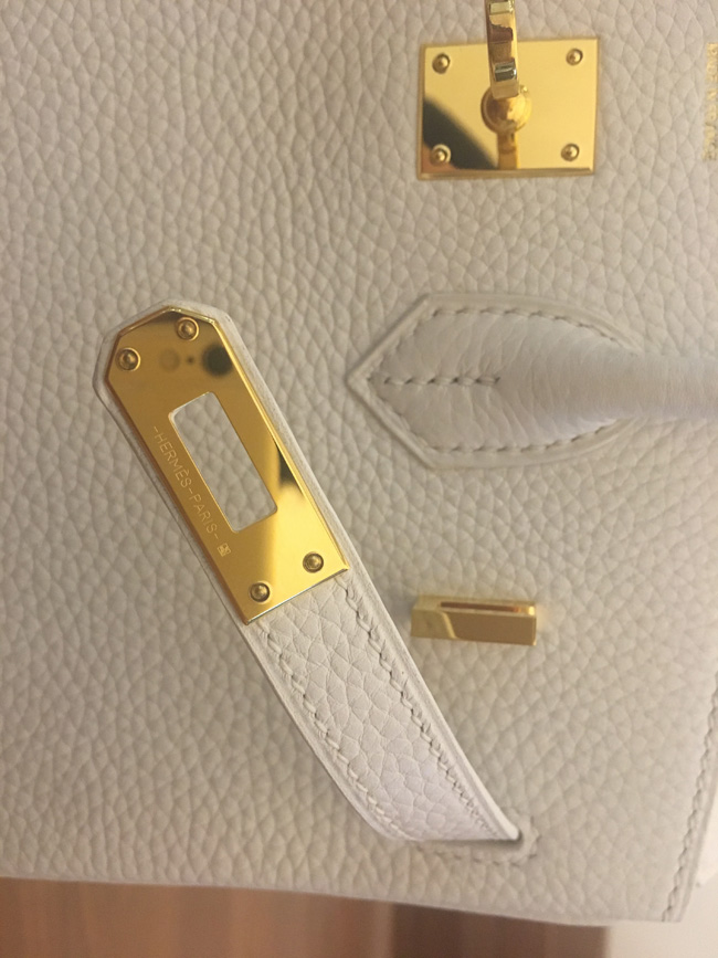 エルメス バーキン25 ホワイト トゴ ゴールド金具