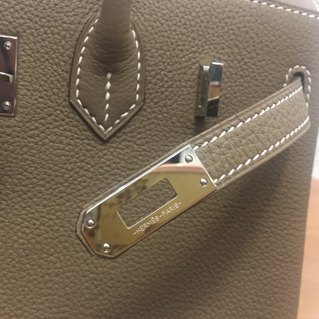 エルメス バーキン25 エトゥープ トゴ シルバー金具