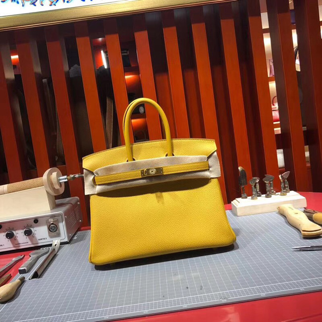 エルメス バーキン25 ジョーヌアンブル トゴ シルバー金具