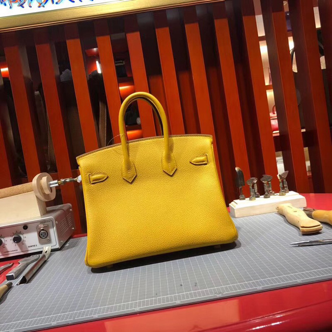 エルメス バーキン25 ジョーヌアンブル トゴ シルバー金具