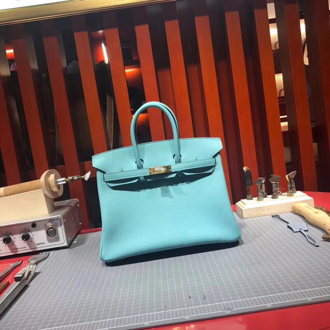 エルメス バーキン25 ブルーアトール トゴ シルバー金具