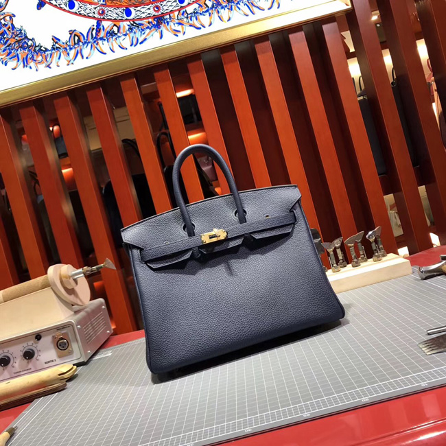 エルメス バーキン25 ブルーニュイ トゴ ゴールド金具