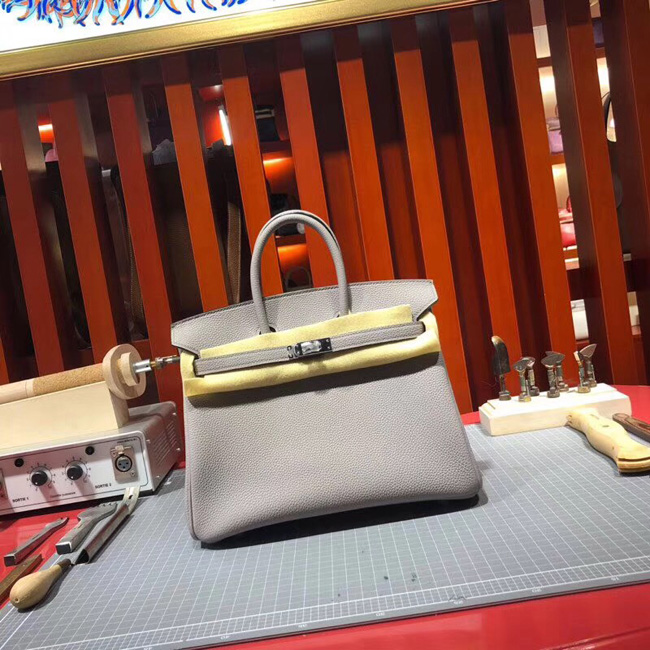 エルメス バーキン25 ブルーグラシエ トゴ シルバー金具