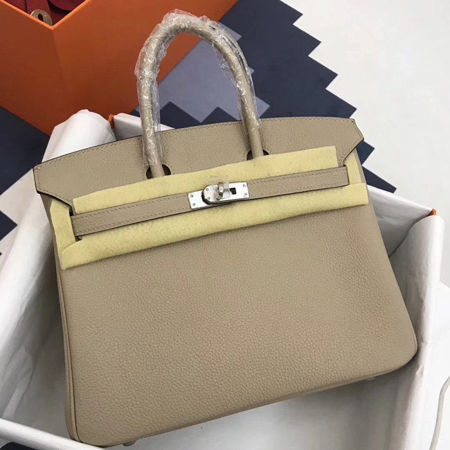 エルメス バーキン25 トレンチ トゴ シルバー金具