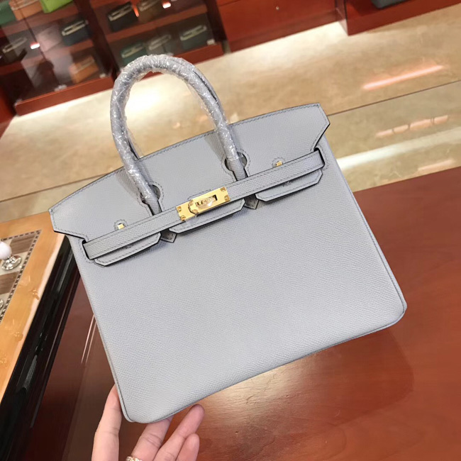 エルメス バーキン25 ブルーグラシエ ヴォーエプソン ゴールド金具