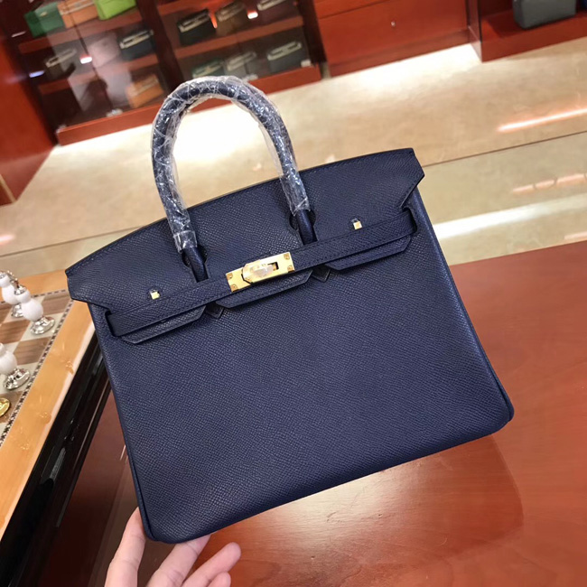 エルメス バーキン25 ブルーサフィール ヴォーエプソン ゴールド金具