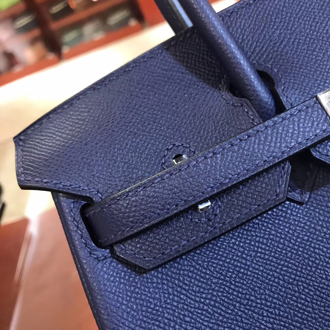 エルメス バーキン25 ブルーサフィール ヴォーエプソン シルバー金具