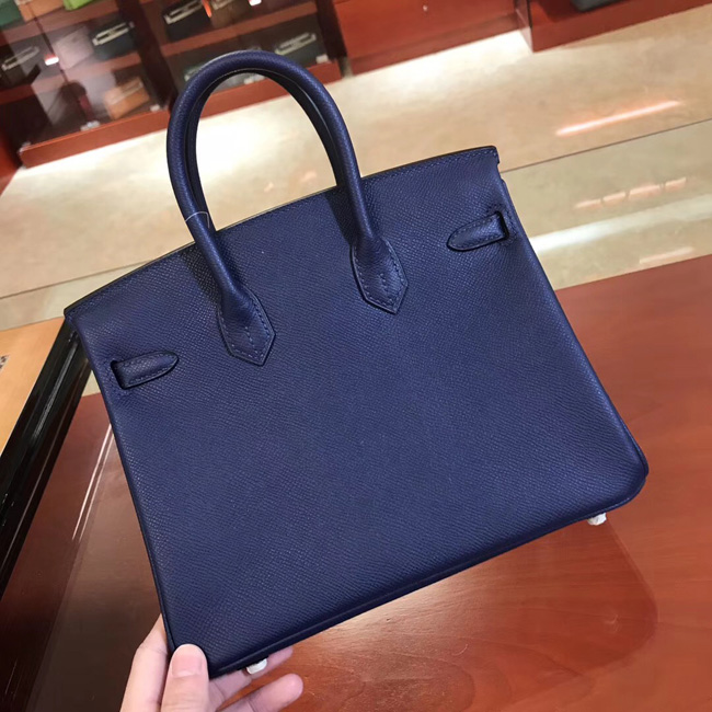 エルメス バーキン25 ブルーサフィール ヴォーエプソン シルバー金具