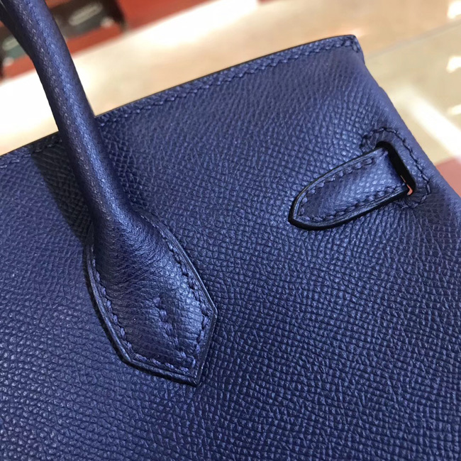 エルメス バーキン25 ブルーサフィール ヴォーエプソン シルバー金具