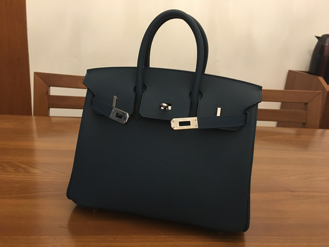 エルメス バーキン25 ブルーインディゴ ヴォーエプソン シルバー金具