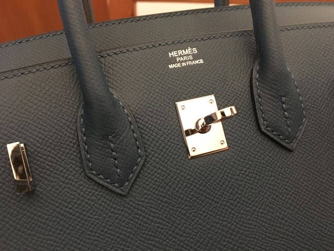 エルメス バーキン25 ブルーインディゴ ヴォーエプソン シルバー金具