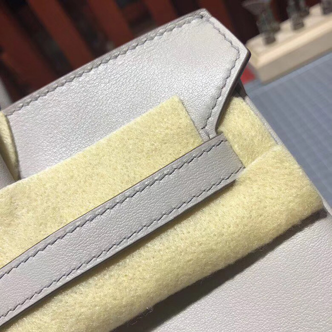 エルメス バーキン25 パールグレー スイフト シルバー金具