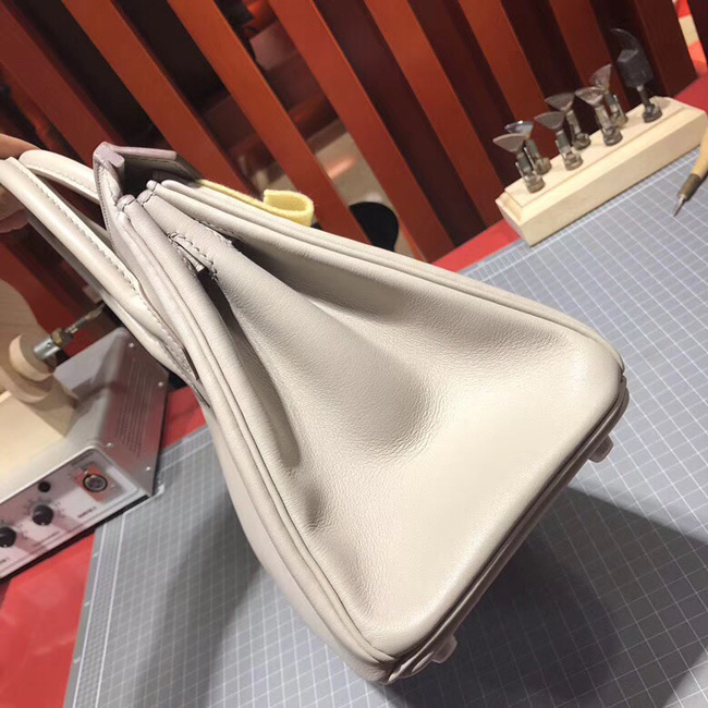エルメス バーキン25 パールグレー スイフト シルバー金具
