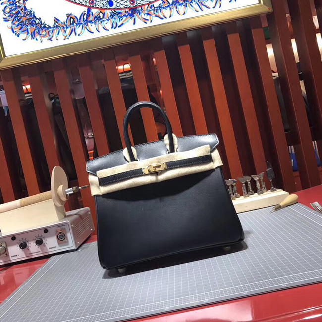 エルメス バーキン25 ブラック ボックスカーフ ゴールド金具