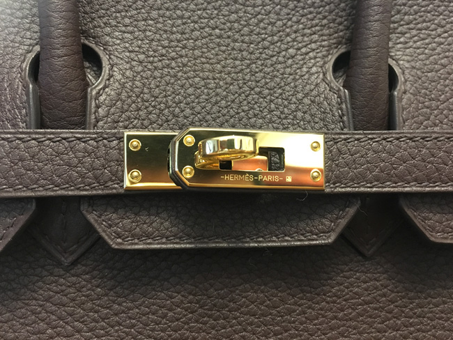 エルメス バーキン25 ショコラ トゴ ゴールド金具