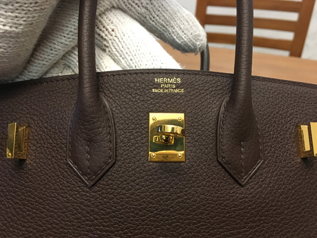エルメス バーキン25 ショコラ トゴ ゴールド金具