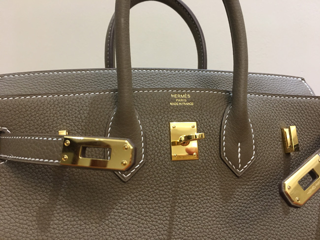 エルメス バーキン25 エトゥープ トゴ ゴールド金具