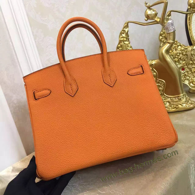 エルメス バーキン25 オレンジ トゴ シルバー金具