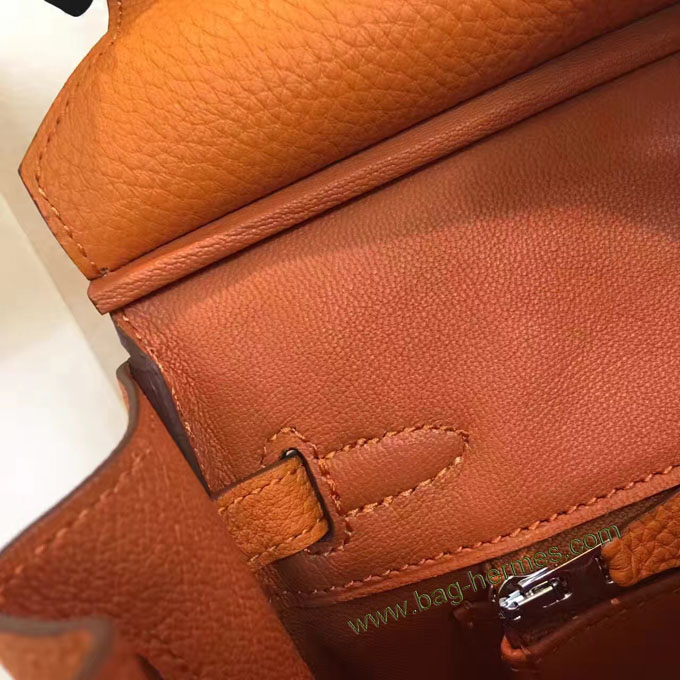 エルメス バーキン25 オレンジ トゴ シルバー金具