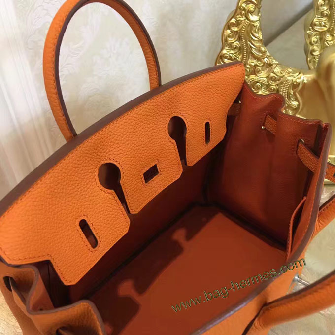 エルメス バーキン25 オレンジ トゴ シルバー金具