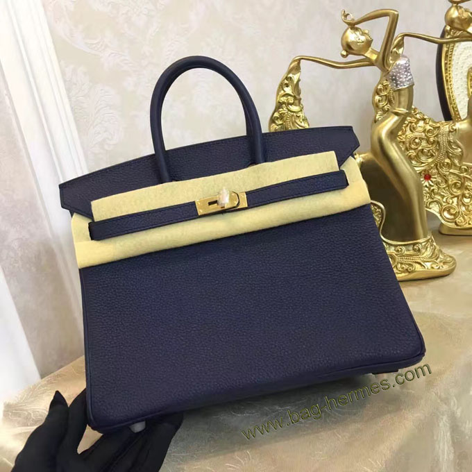 エルメス バーキン25 ブルーブラック トゴ ゴールド金具