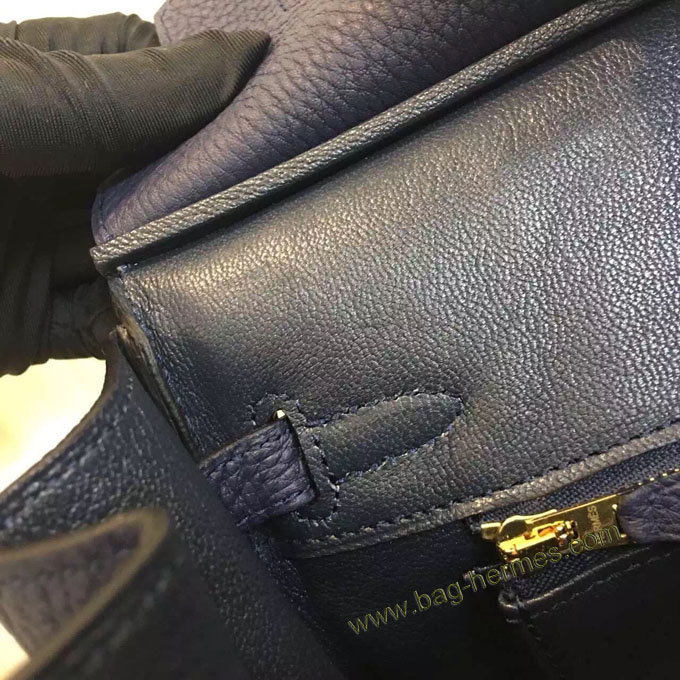 エルメス バーキン25 ブルーブラック トゴ ゴールド金具