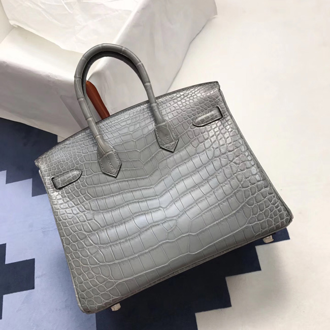 エルメス バーキン25 エトゥープ クロコダイル ニロティカス シルバー金具